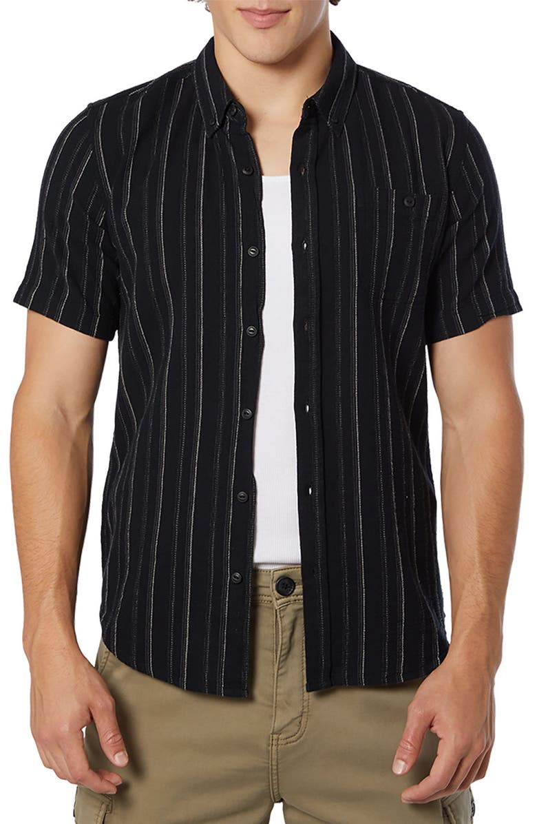 Ezekiel Ryde Short Sleeve Woven Shirt, Main, color, Black