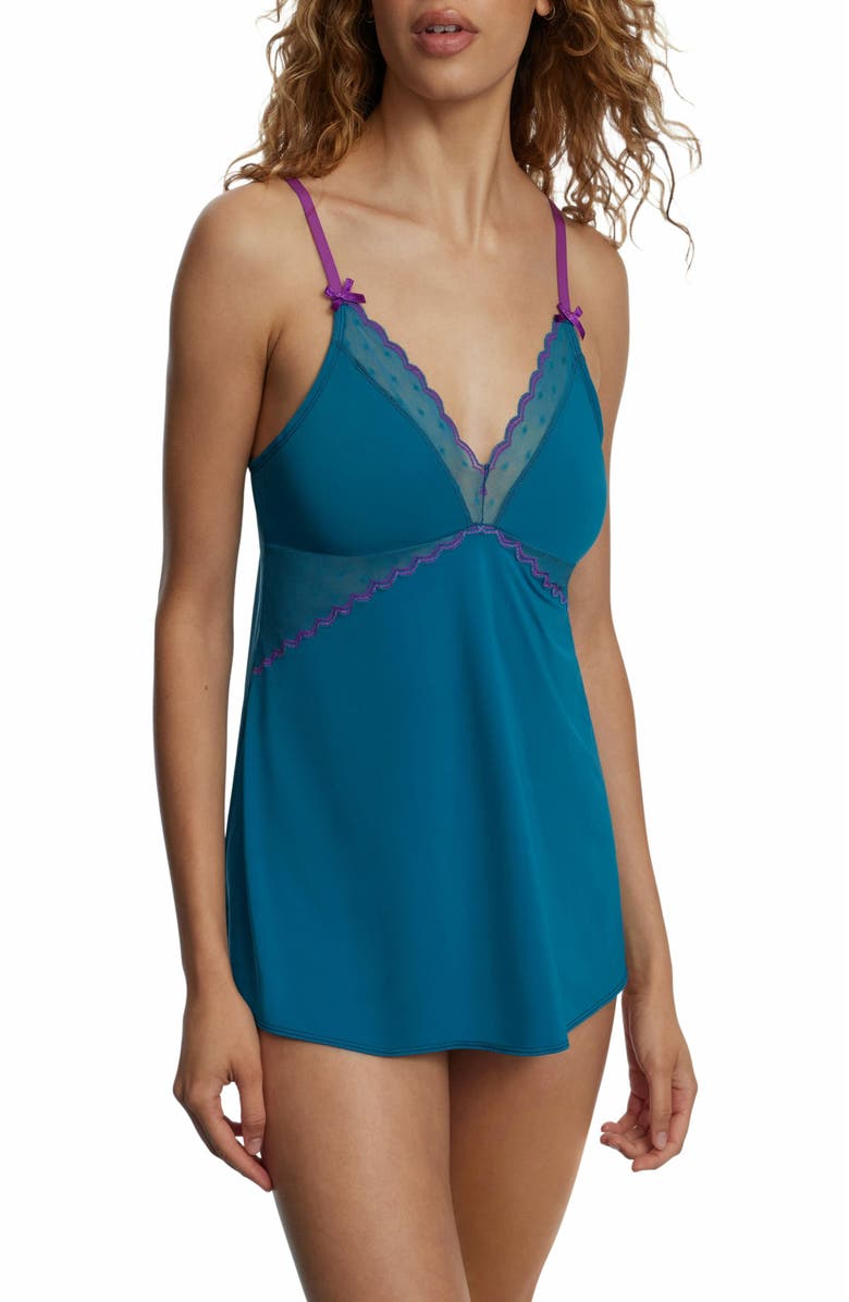 Skarlett Blue Siren Dotted Lace Babydoll, Main, color, Celestial/Vivid Purple