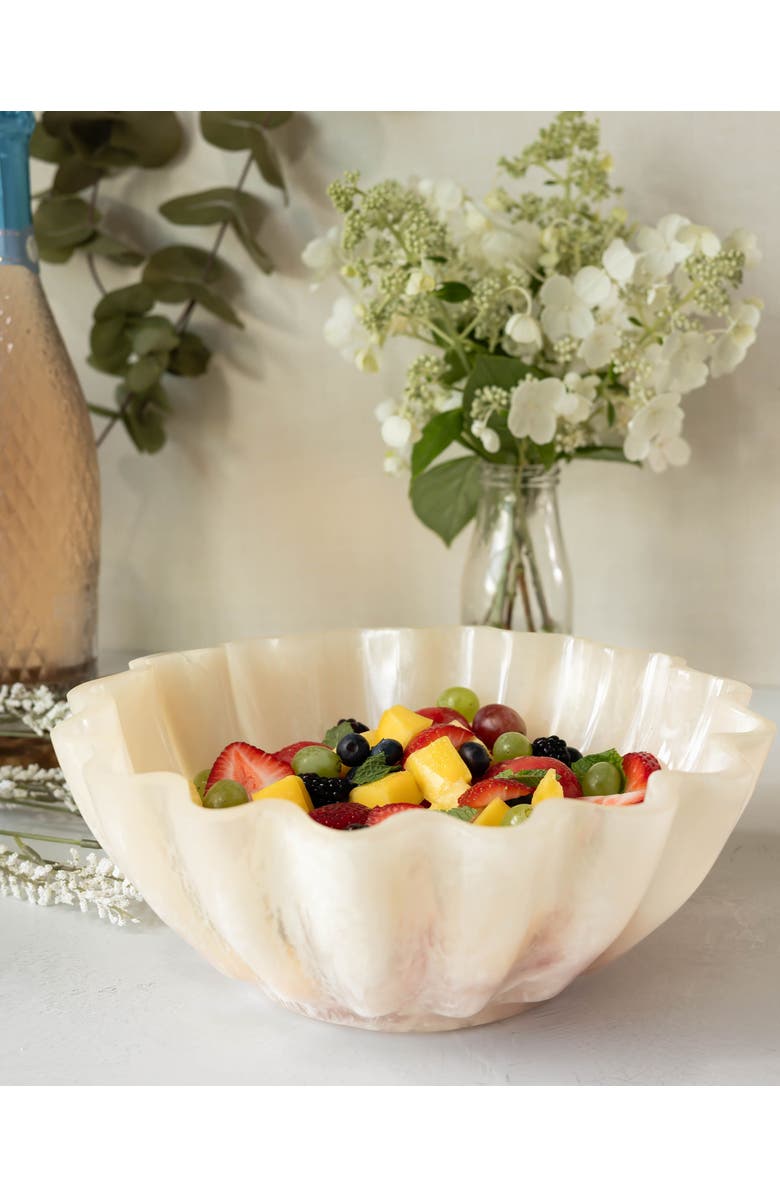 Jeanne Fitz Resin Collection Scalloped Bowl - Cream, Alternate, color, Cream
