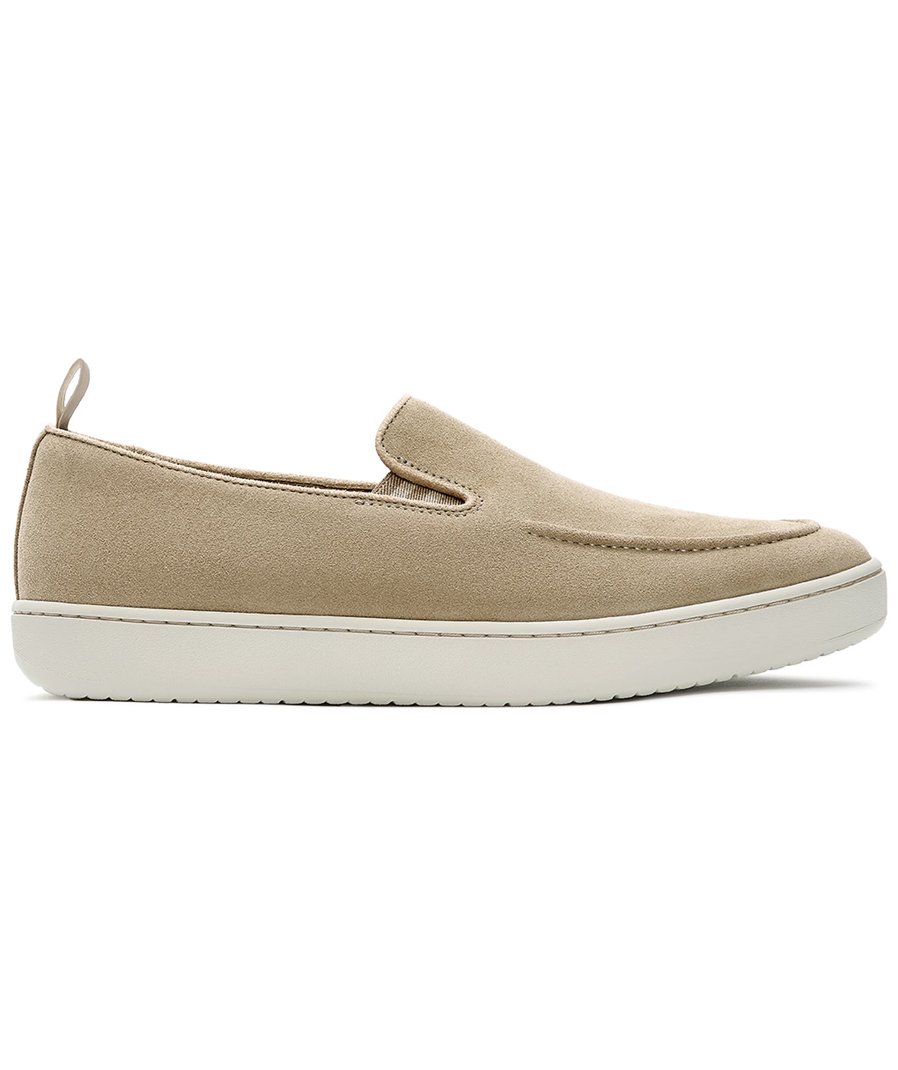 Craft Q Mens Suede Moc Loafer, Alternate, color, Faded Sand