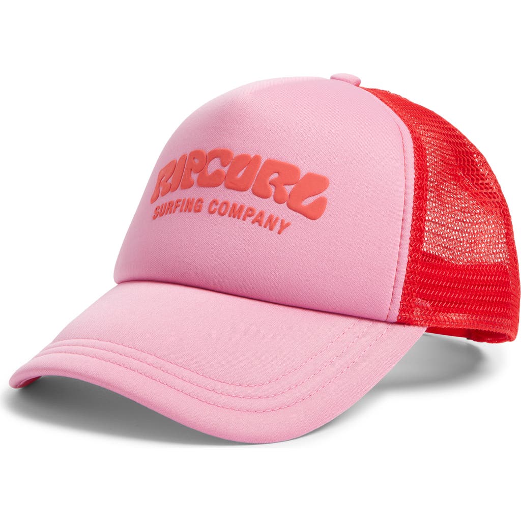 Rip Curl Surf Puff Trucker Hat In Pink
