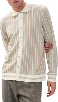 rag & bone Harvey Long Sleeve Knit Button-Up Shirt