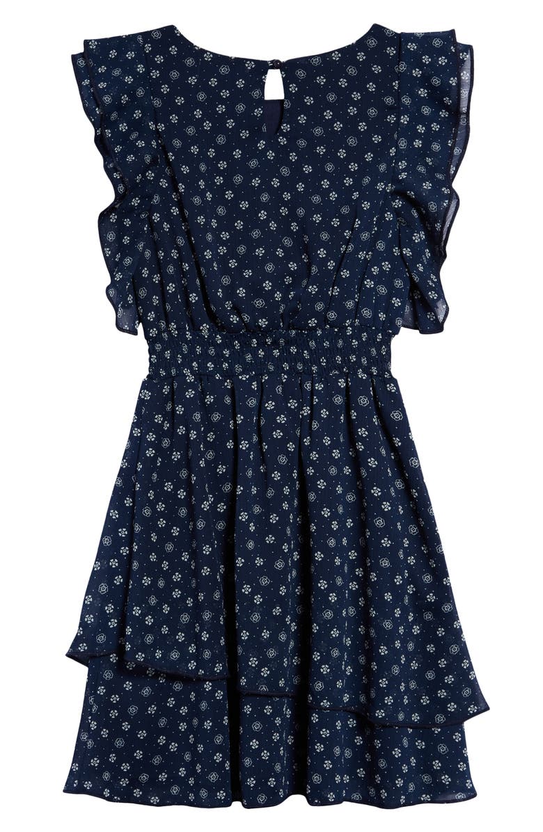 LNL Kids' Floral Tiered Pinafore Dress, Alternate, color,