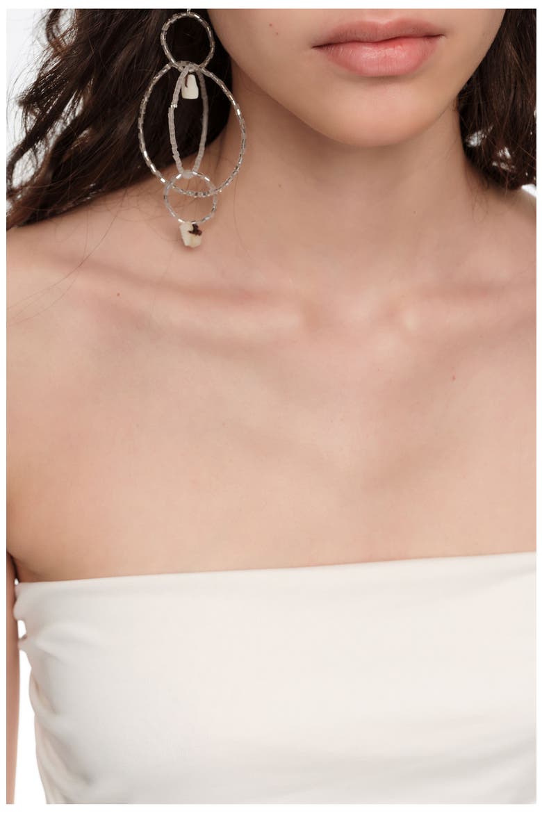 Gathered strapless top, Alternate, color, WHITE