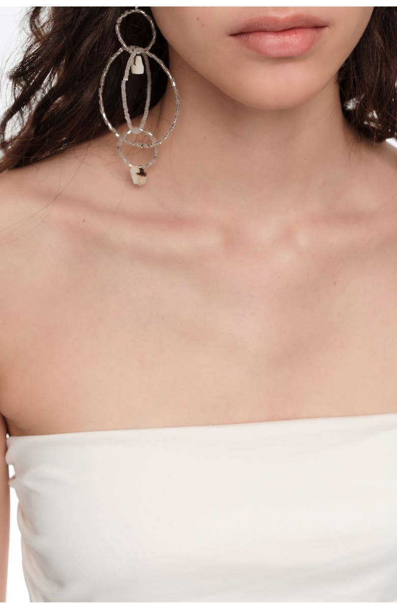 Bimba y Lola Gathered strapless top, Alternate, color, White