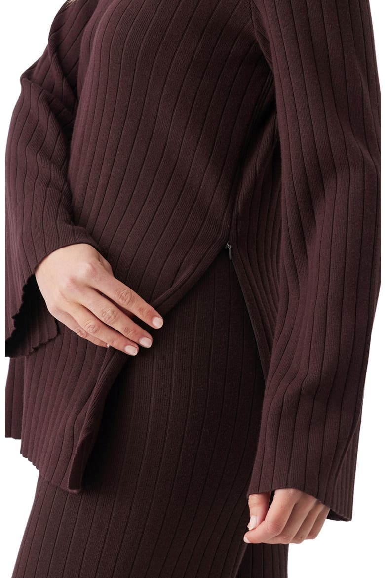 Dallas Rib Knit Nursing Top, Alternate, color, Cocoa