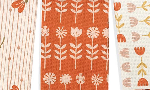 Tiramisu 3-piece Kitchen Towel Set In Orange