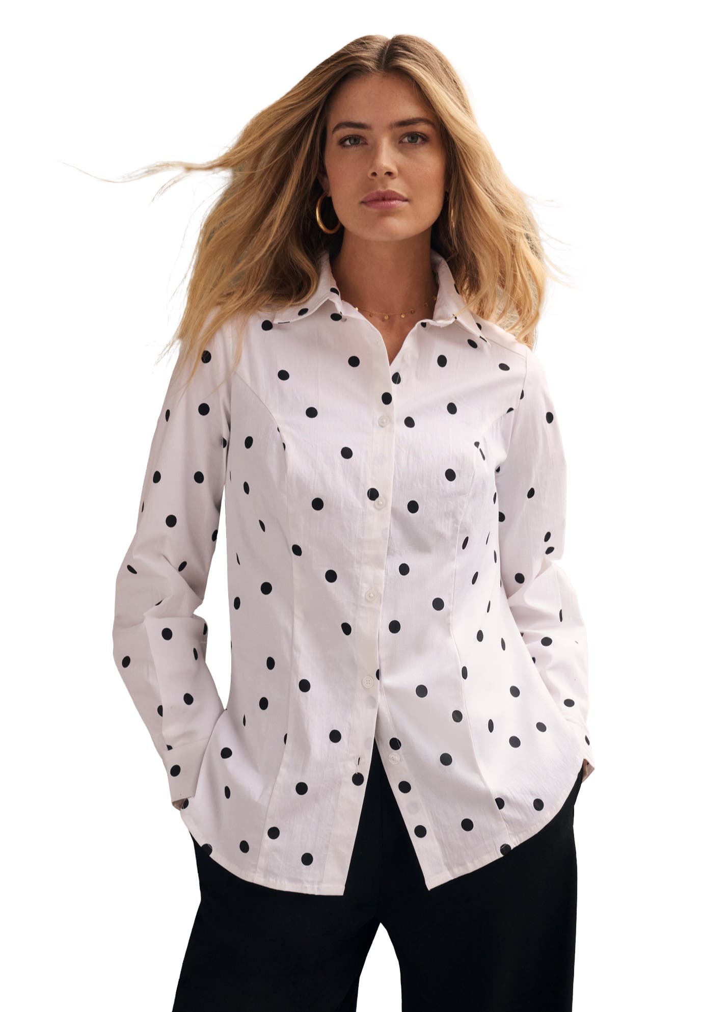 Stretch Poplin Button-Down Shirt - image 5