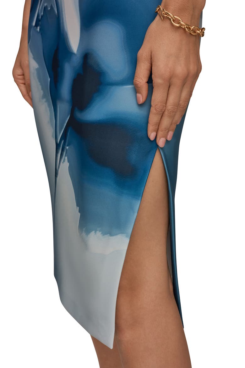 One Shoulder Midi Dress, Alternate, color, WASHED INDGO