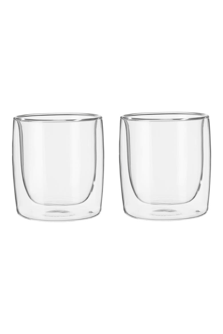 Sorrento Set of 2 Double Wall Bar Glasses, Main, color, CLEAR