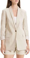 Theory Good Shawl Collar Linen Blend Blazer