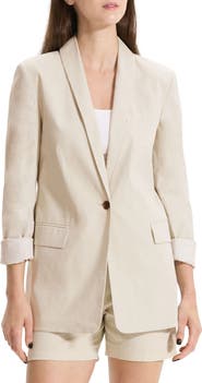 Theory Good Shawl Collar Linen Blend Blazer