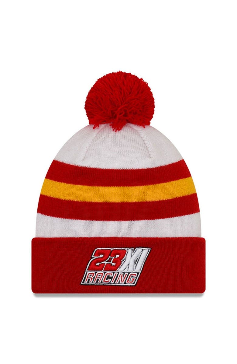 New Era Men's New Era Red/White Bubba Wallace McDonald's Knit Pom Cuff Beanie, Main, color, 