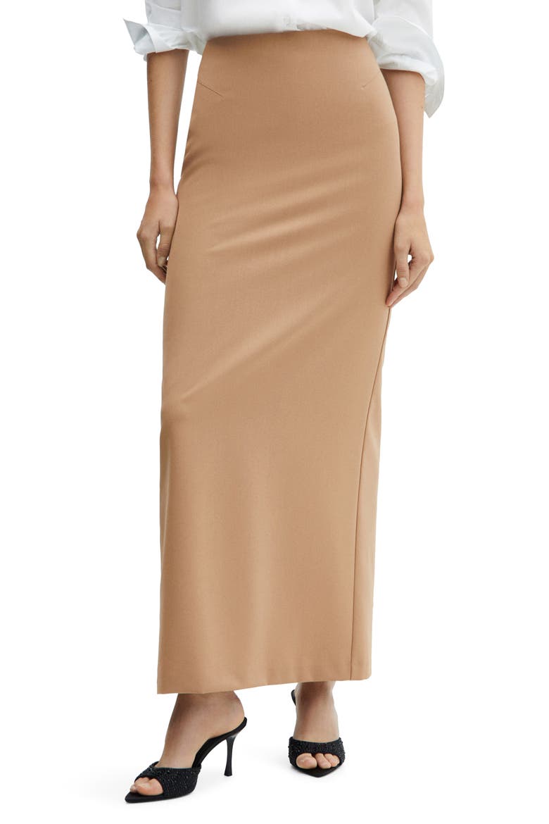 Maxi Pencil Skirt, Main, color, BEIGE