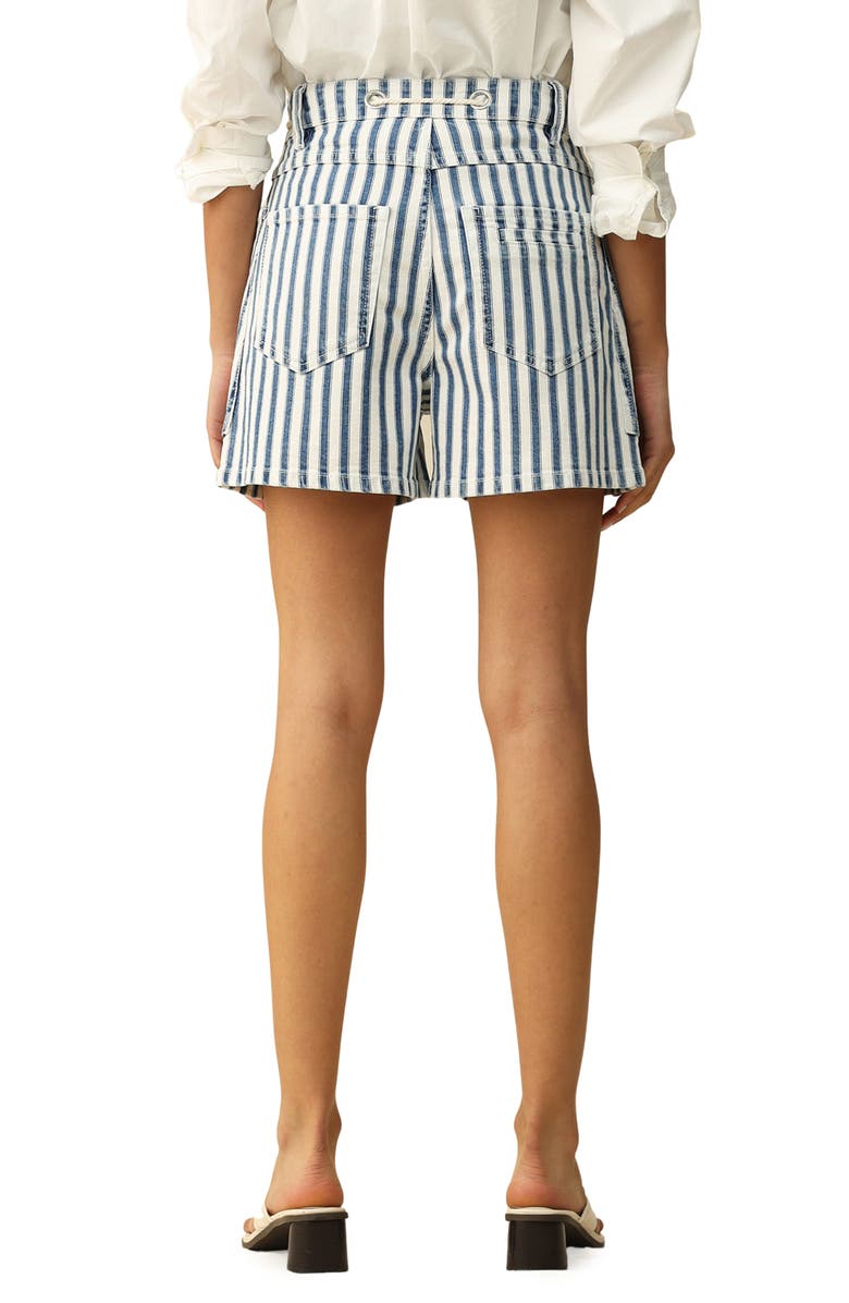 Bayeas Tamsin Drawstring Denim Shorts, Alternate, color, White And Blue