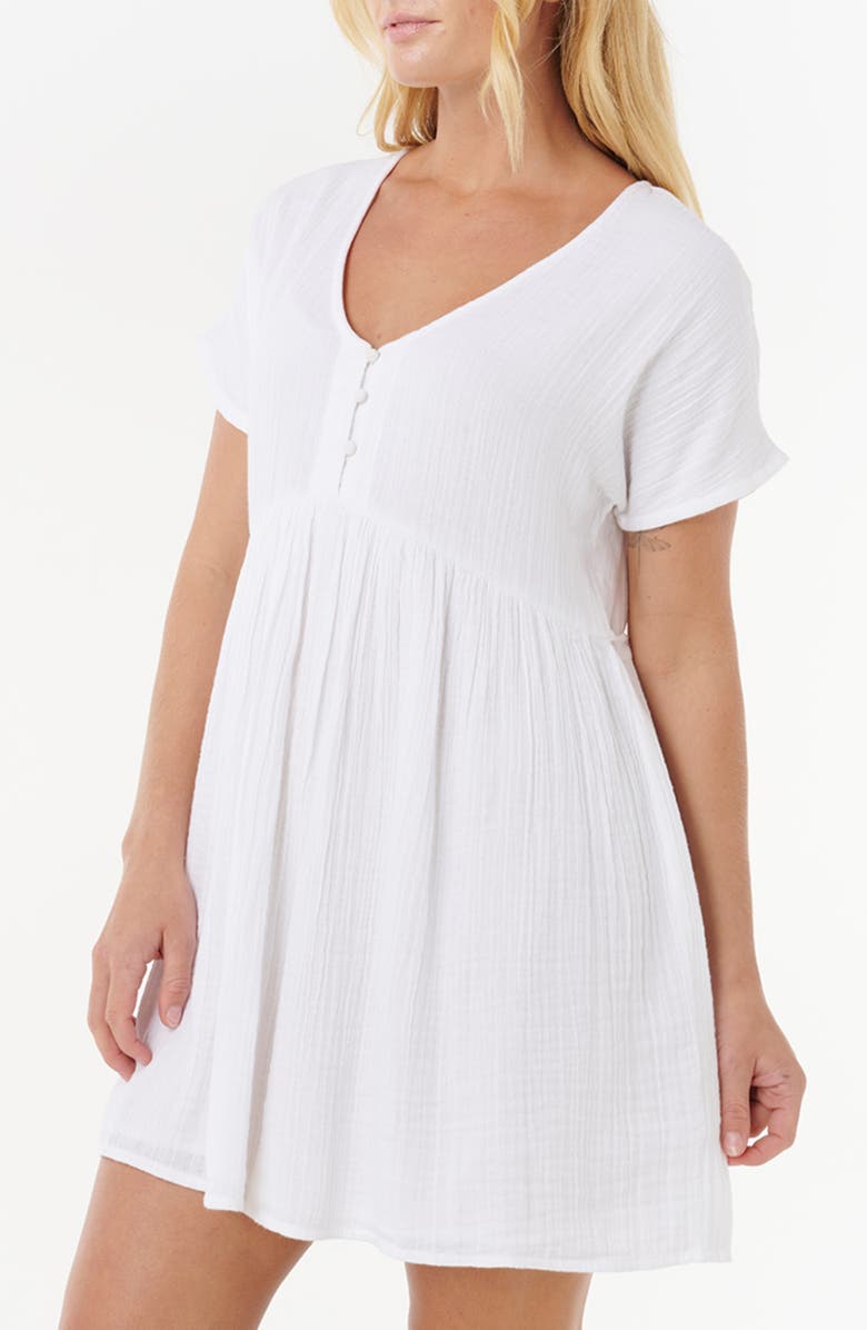 Rip Curl Premium Surf Cotton Gauze Babydoll Dress, Alternate, color, White
