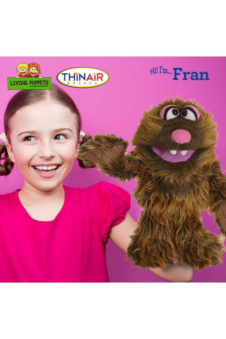Fran The Brown Friendly Monster 12 Inch Hand Puppet, Alternate, color, Brown