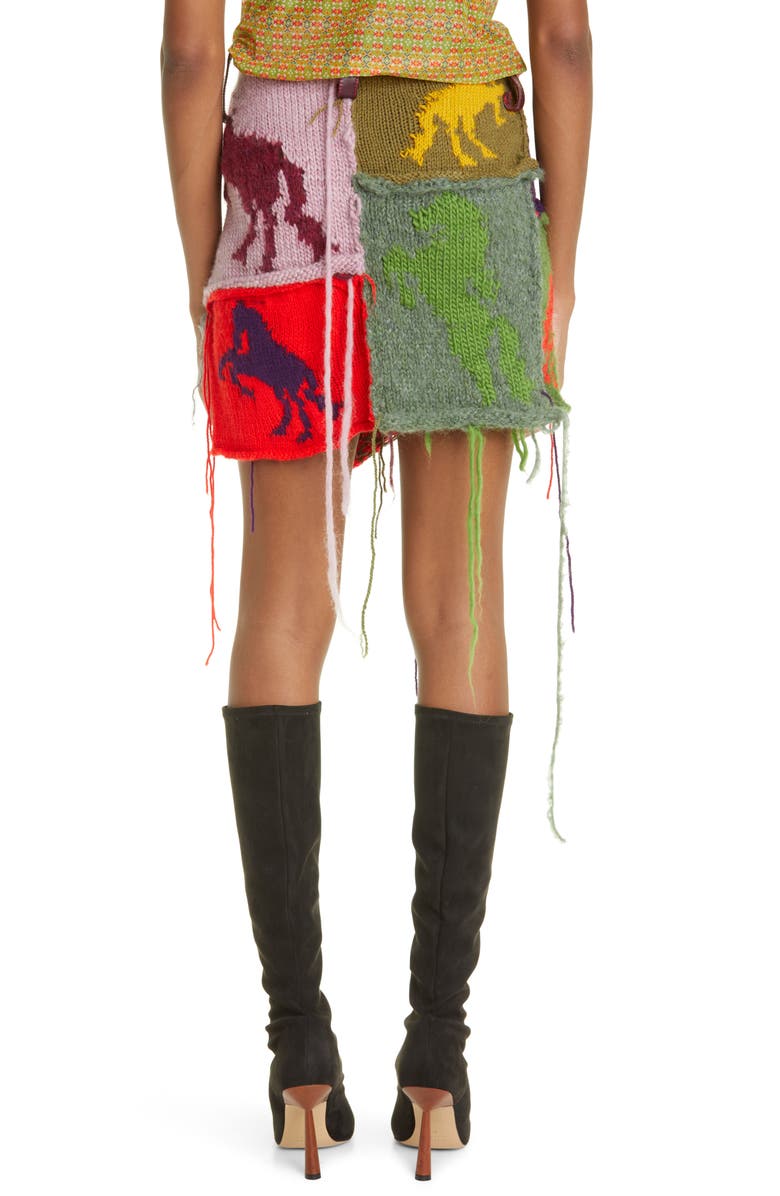 CAFE FORGOT x Louise Lyngh Bjerregaard Pony Knit Virgin Wool & Mohair Blend Skirt, Alternate, color,