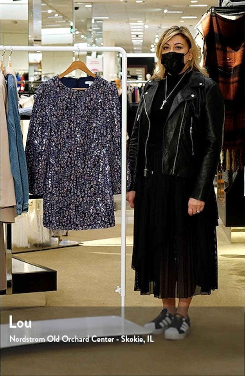 Print Sequin Long Sleeve Dress, sales video thumbnail