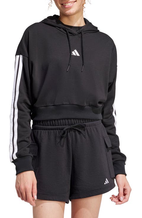 3-Stripes French Terry Crop Hoodie