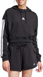 adidas 3-Stripes French Terry Crop Hoodie
