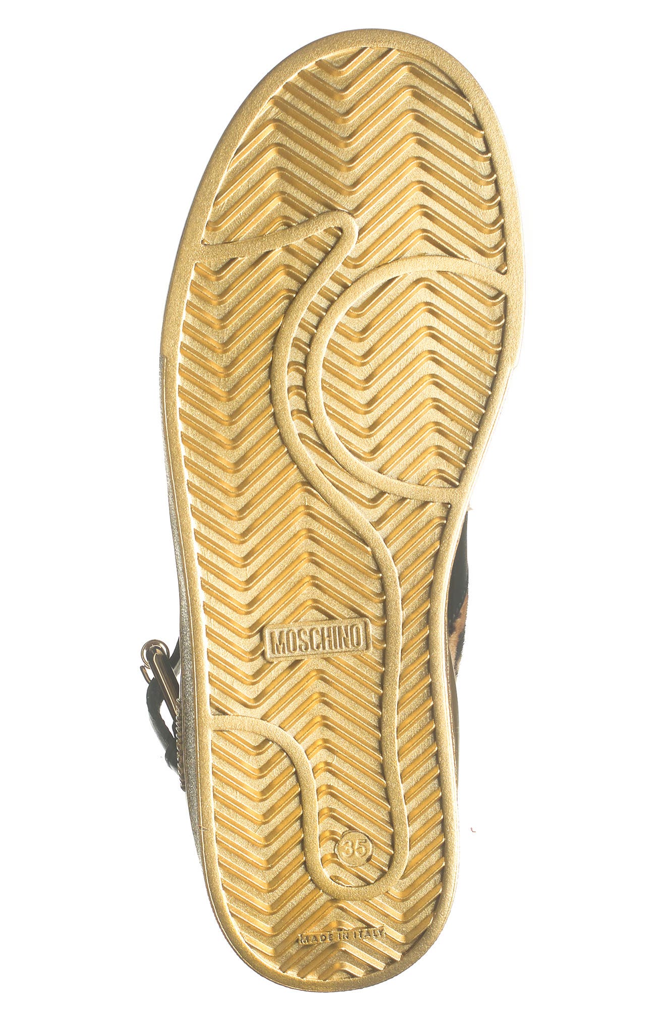 Moschino Genuine Calf Hair Detail Basket Sneaker, Alternate, color, 