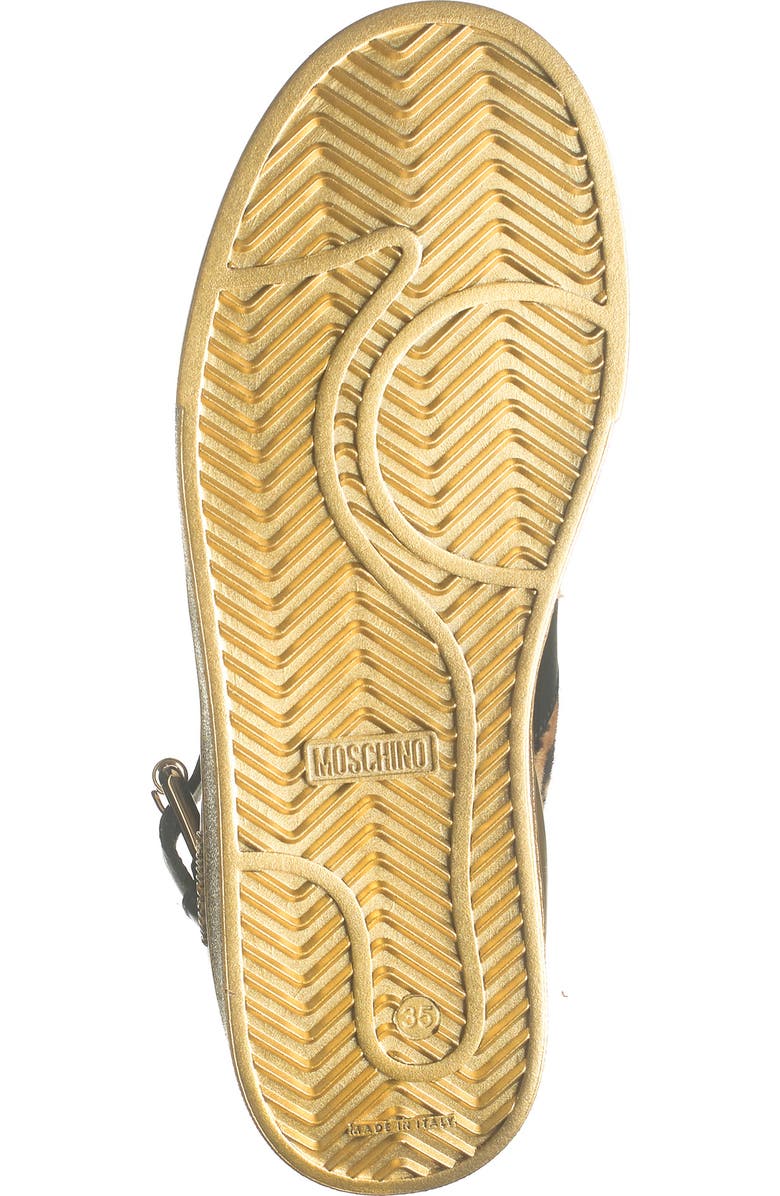 Moschino Genuine Calf Hair Detail Basket Sneaker, Alternate, color,