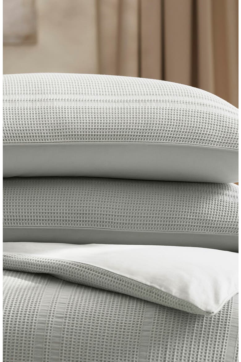 Waffle Weave Organic Cotton Duvet Cover & Sham Set, Alternate, color, SKY