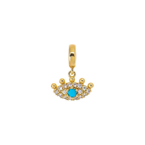 Turquoise CZ Evil Eye Charm