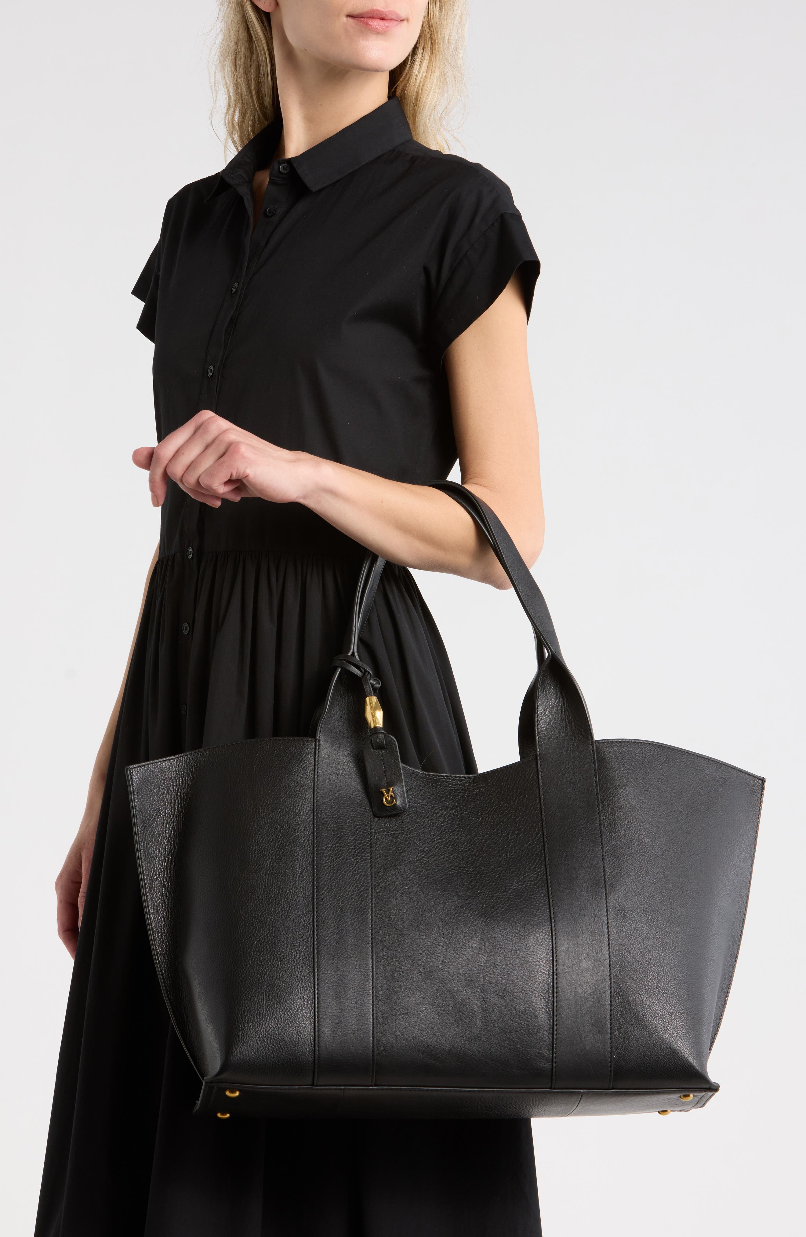Vince Camuto Ellah Tote Bag, Alternate, color, Black