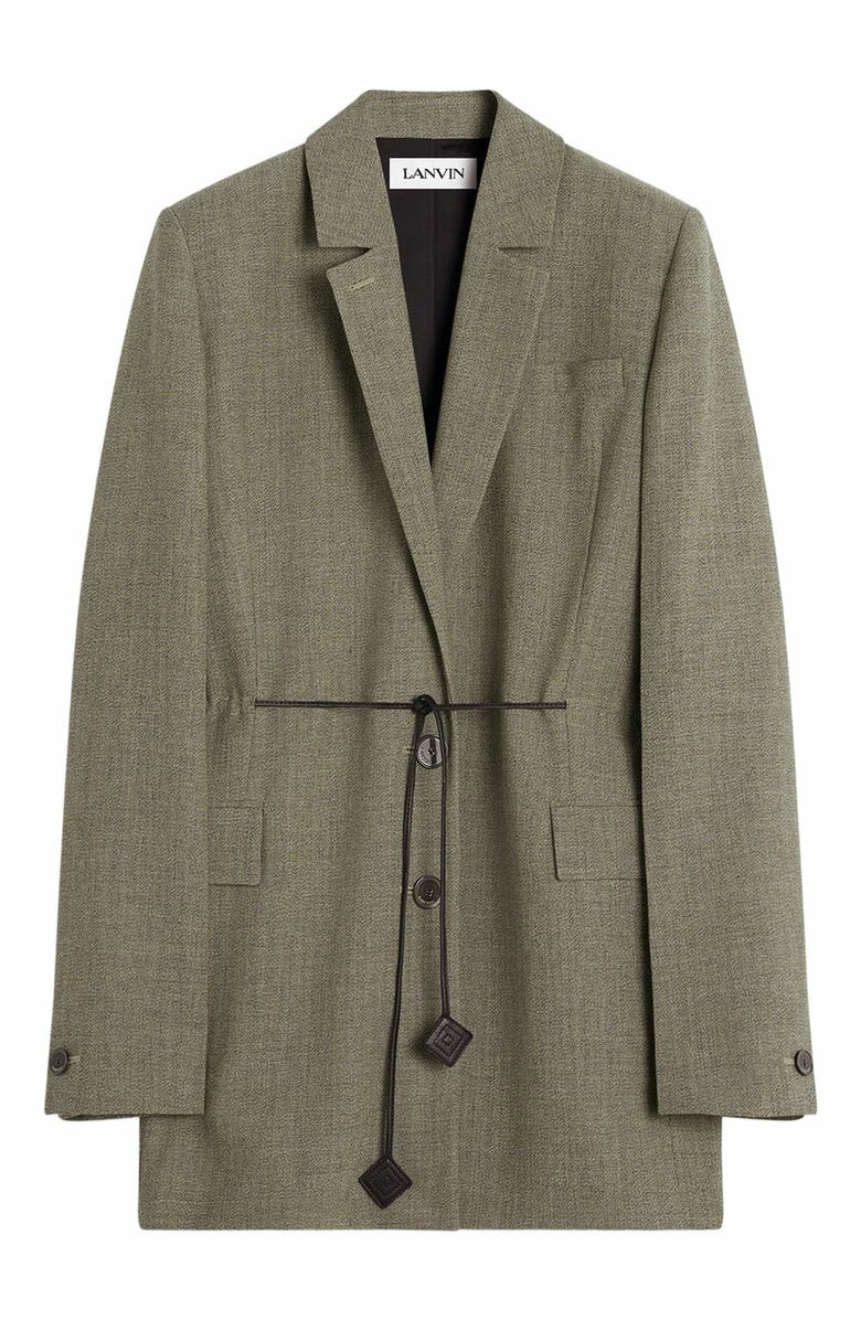 Lanvin Belted Wool Jacket, Alternate, color, 