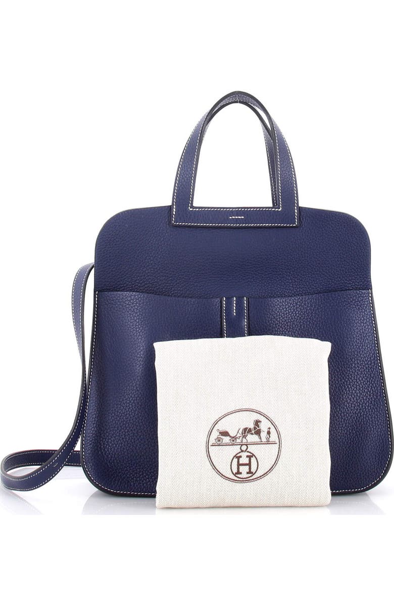 Pre-Owned Hermes Halzan Bag Clemence 31, Alternate, color, Bleu De Malte