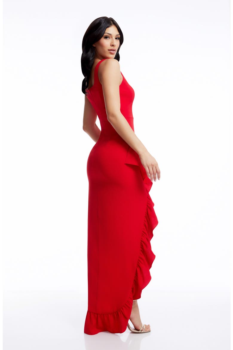 Charlene Ruffle Gown, Alternate, color, ROUGE