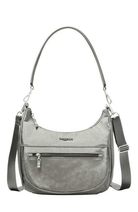 Modern Pocket Half Moon Shoulder Bag
