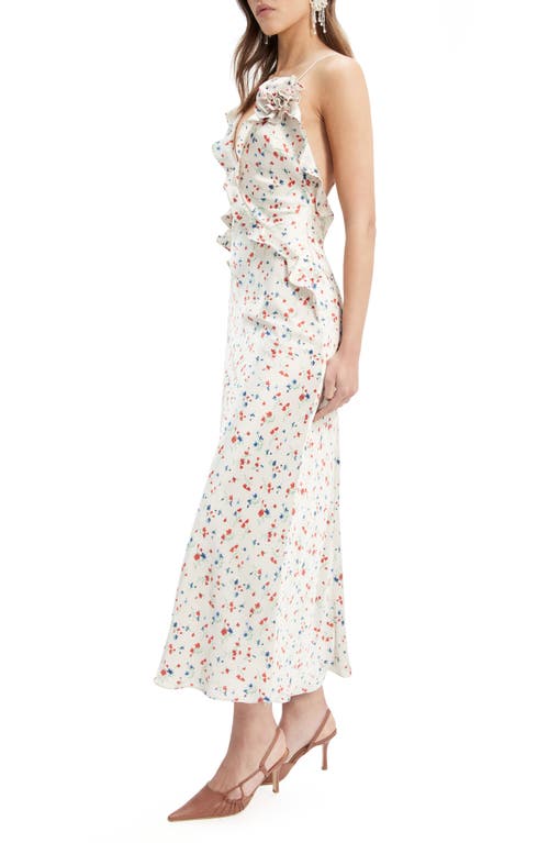 Bardot Olea Ruffle Maxi Dress In Ivory Floral