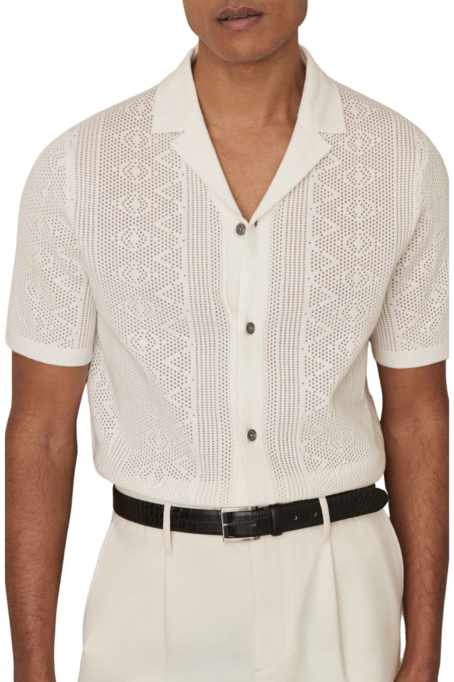 Texture Knitting Book Reiss Kipling Texture Knit Camp Shirt (Men) | Nordstrom