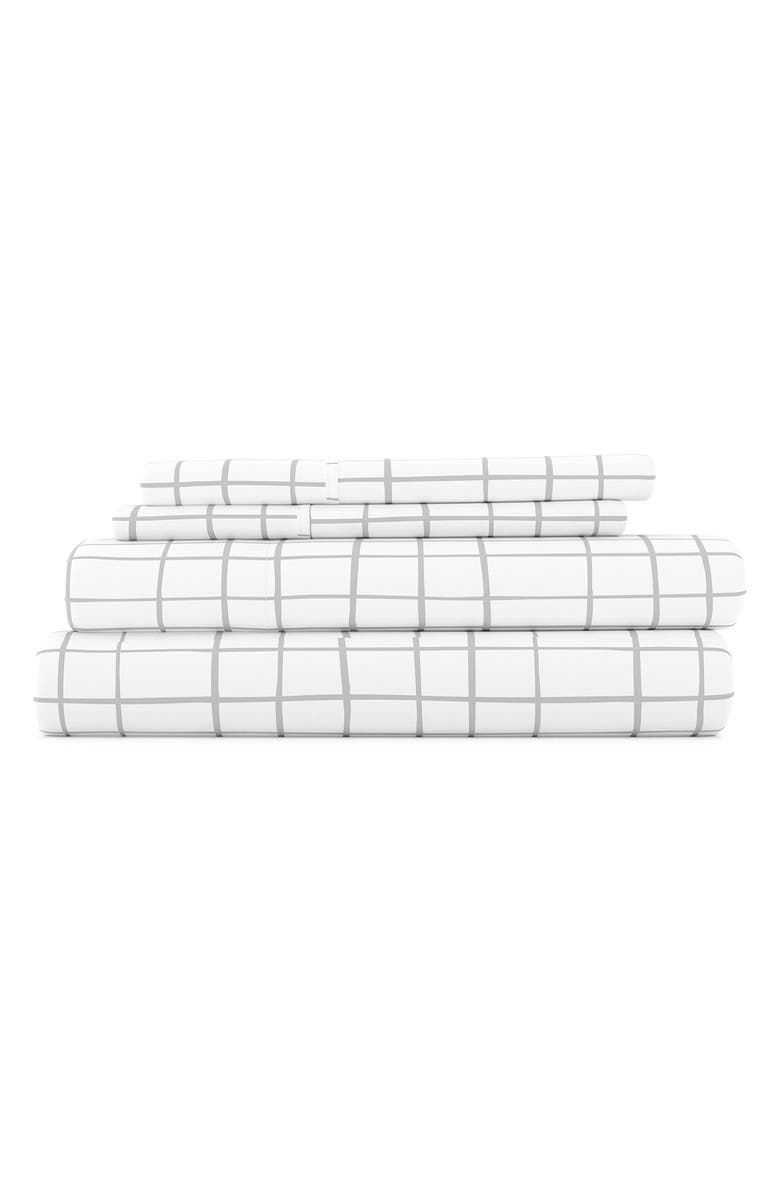 HOMESPUN HOME SPUN Premium Ultra Soft Crossroad Pattern 4-Piece Bed Sheets Set, Main, color, Light Gray