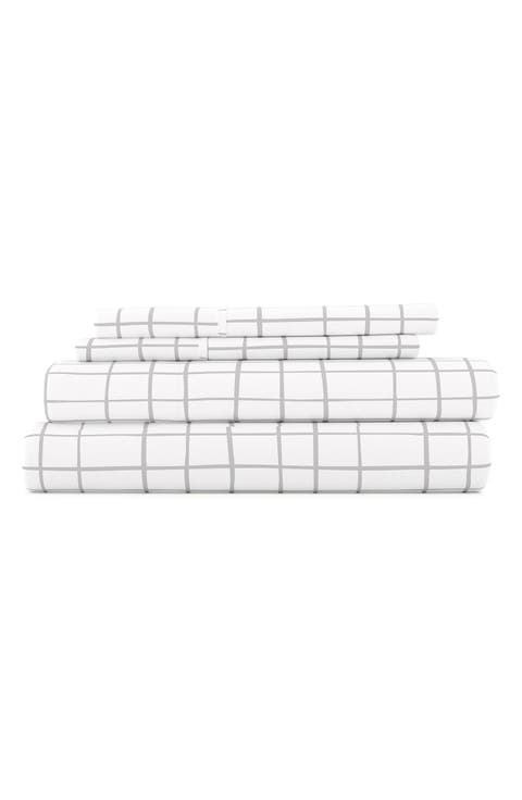 HOME SPUN Premium Ultra Soft Crossroad Pattern 4-Piece Bed Sheets Set