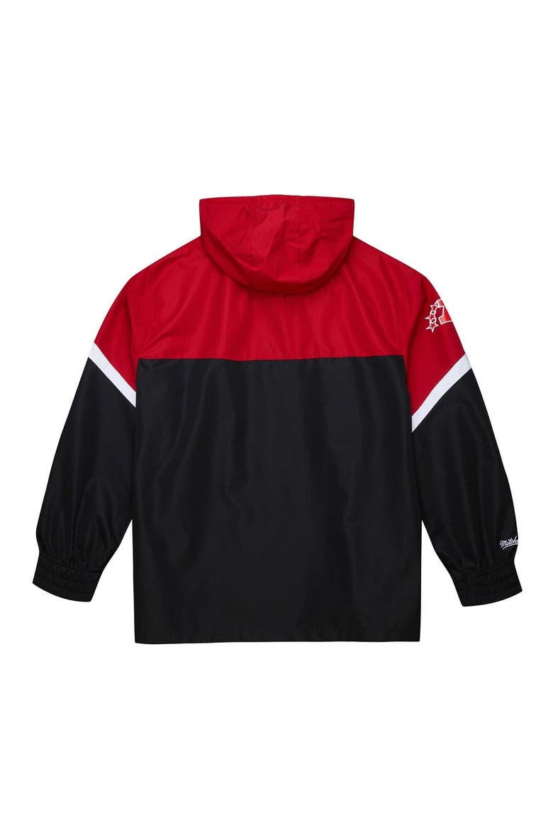Men's Mitchell & Ness Red/Black Kansas City Chiefs Tie Breaker Vintage Logo Lightweight Anorak Half-Zip Windbreaker, Alternate, color, Red