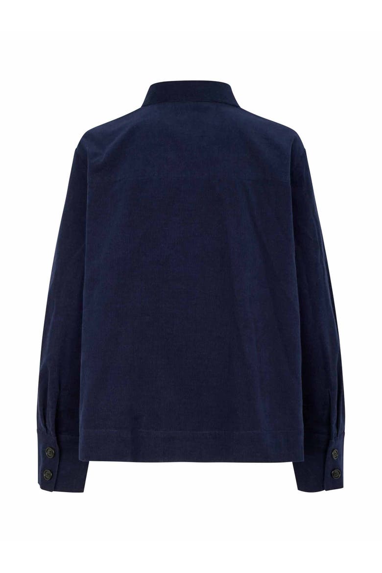 Long Sleeve Collared Velvet Shirt, Alternate, color, Navy Blazer