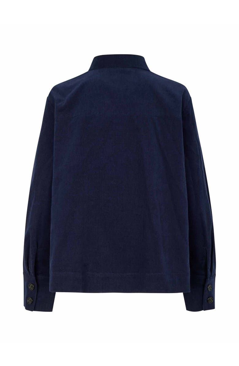 Masai Copenhagen Long Sleeve Collared Velvet Shirt, Alternate, color, Navy Blazer