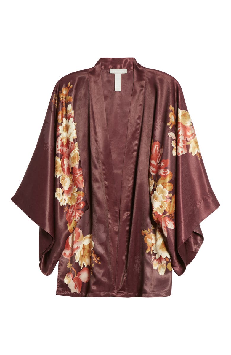 Nordstrom Floral Satin Open Jacket, Alternate, color,