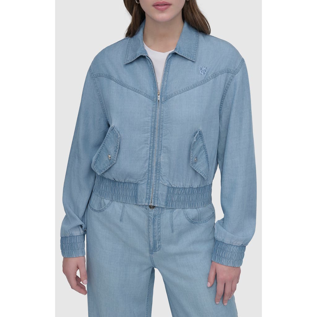 Dkny Front Zip Chambray Bomber