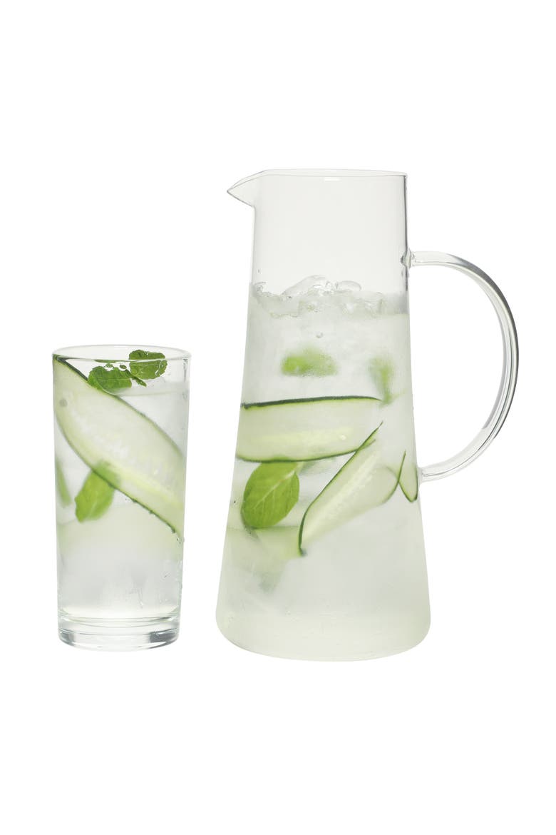 Boozy Brunch Glass Pitcher & Tumbler Drinkware Set, Alternate, color, Clear