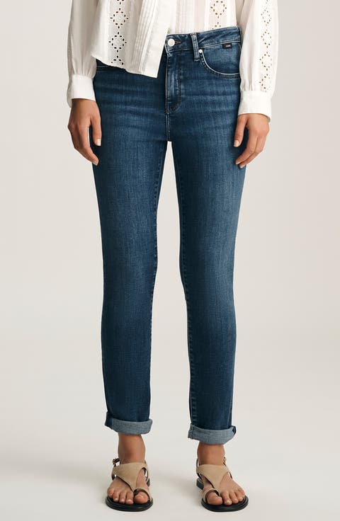 Kathleen Mid Waist Slim Boyfriend Jeans