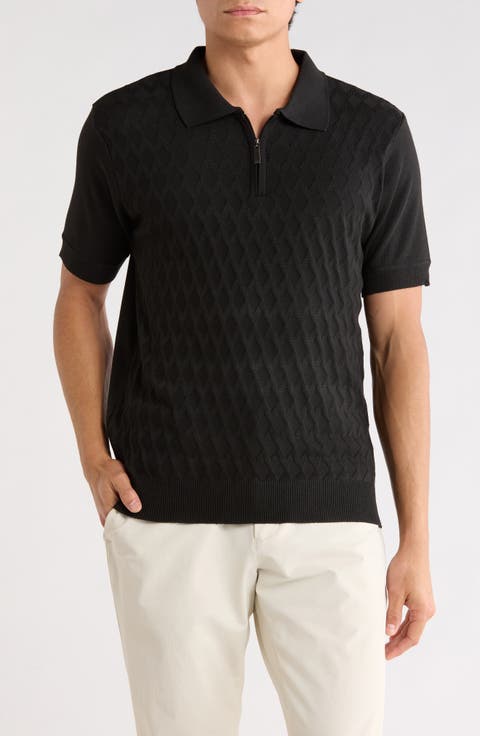Half Zip Knit Polo Sweater