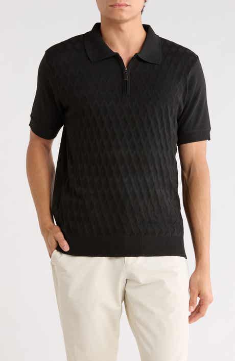 TOM BAINE Half Zip Knit Polo Sweater