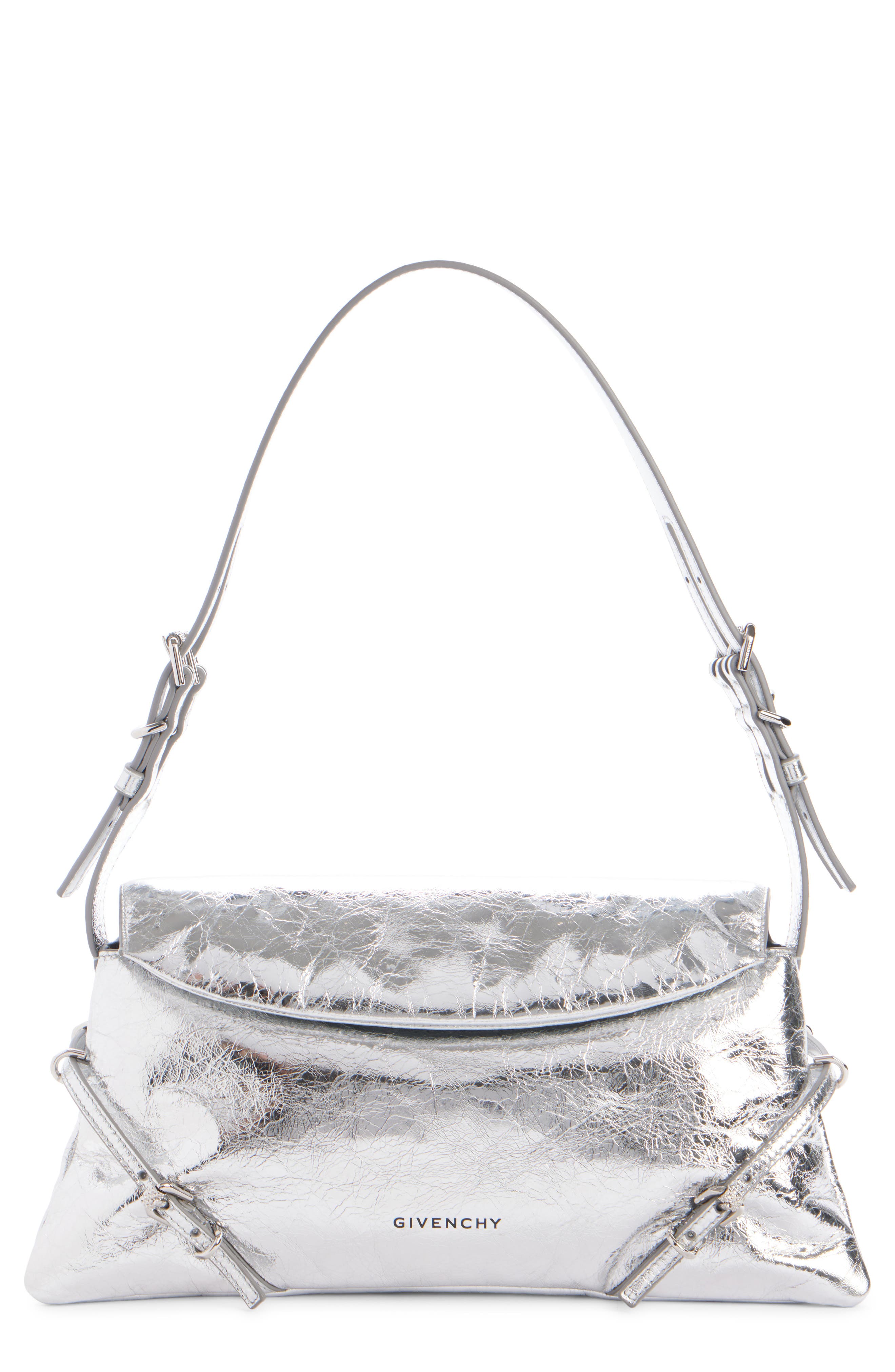 Givenchy Small Voyou Metallic Leather Shoulder Bag, Main, color, 