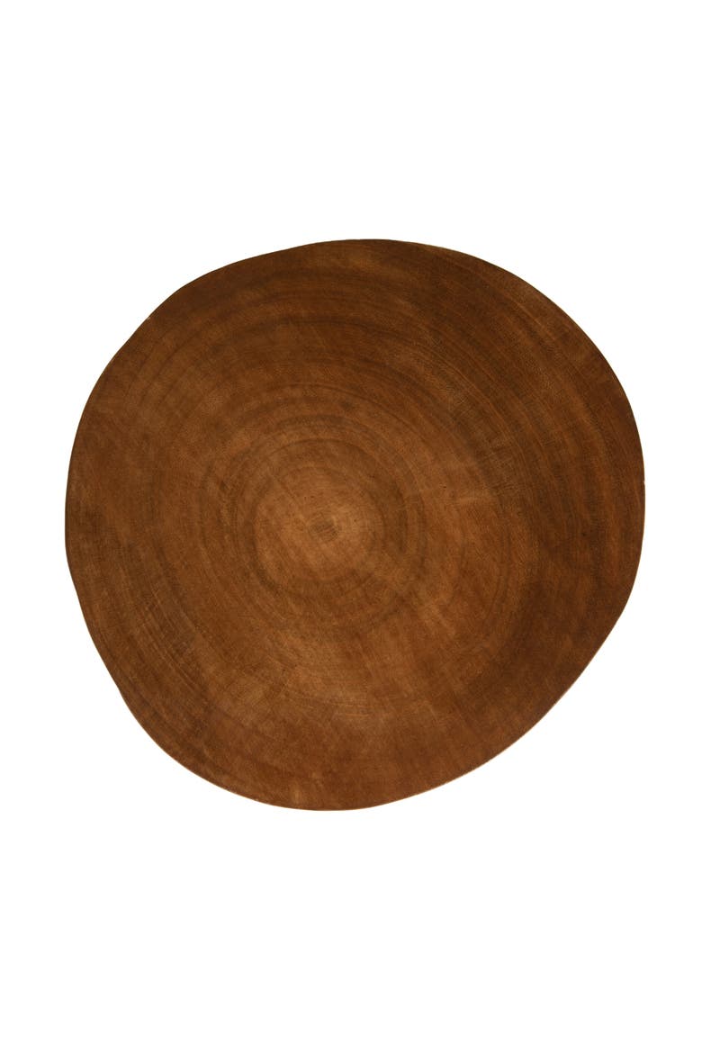 Decorative Paulownia Wood Pedestal, Dark Brown, Alternate, color, Brown