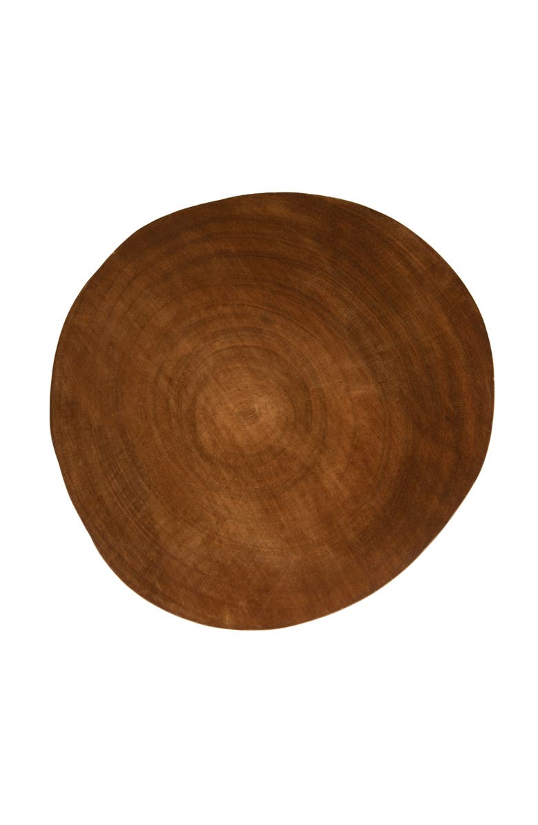 Storied Home Decorative Paulownia Wood Pedestal, Dark Brown, Alternate, color, Brown